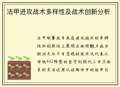 法甲进攻战术多样性及战术创新分析